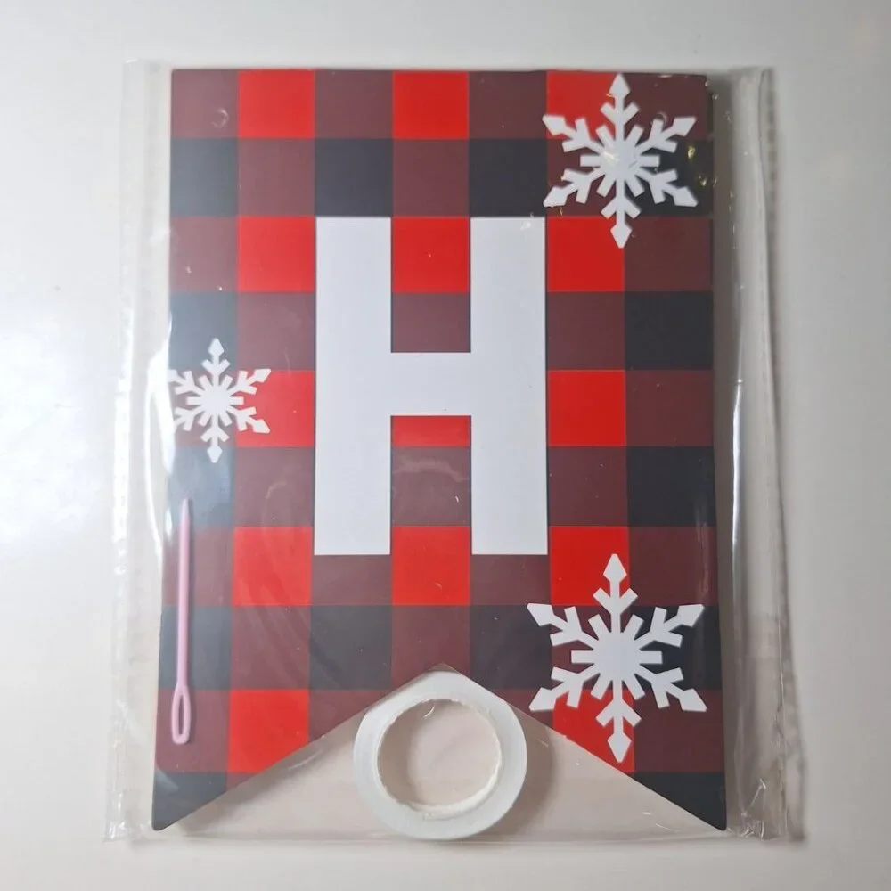 Christmas Happy Holidays Buffalo Plaid Decorations Hanging Party Streamer Banner